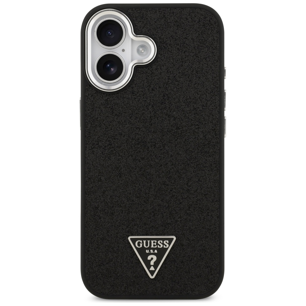iTok webáruház - Guess Guess Glitter Triangle Logo MagSafe tok iPhone 17-hez (fekete) 3 Guess Glitter Triangle Logo MagSafe Case for iPhone 17 (fekete)