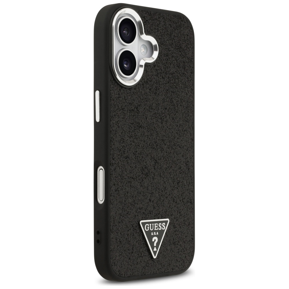 iTok webáruház - Guess Guess Glitter Triangle Logo MagSafe tok iPhone 17-hez (fekete) 4 Guess Glitter Triangle Logo MagSafe Case for iPhone 17 (fekete)