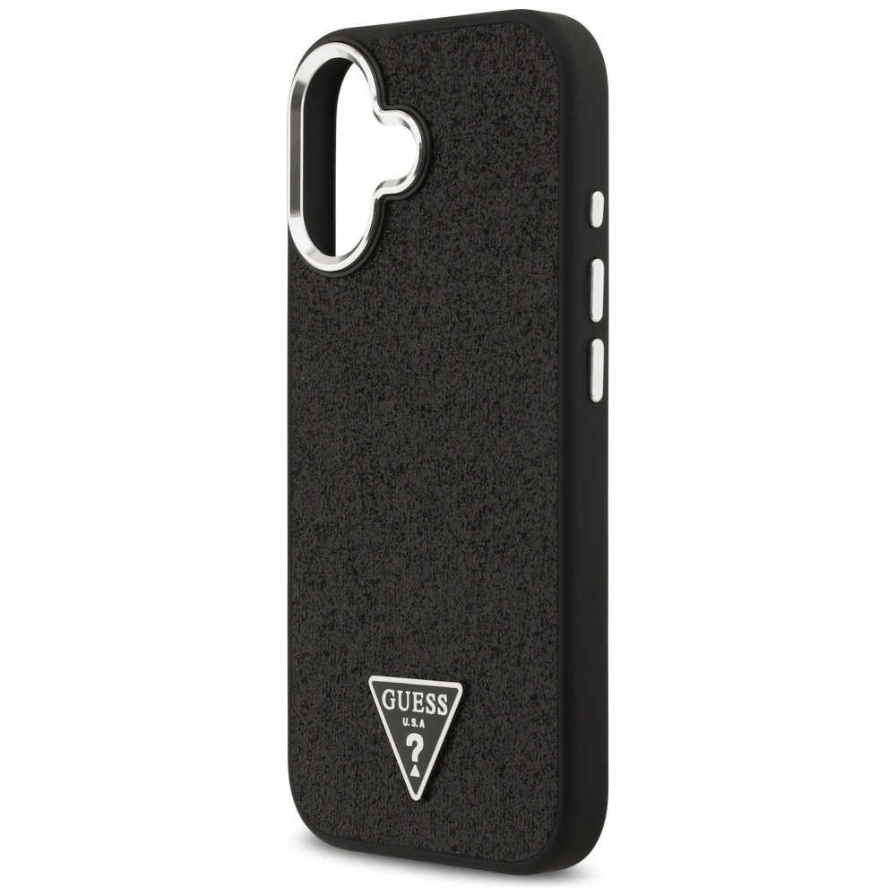 iTok webáruház - Guess Guess Glitter Triangle Logo MagSafe tok iPhone 17-hez (fekete) 6 Guess Glitter Triangle Logo MagSafe Case for iPhone 17 (fekete)