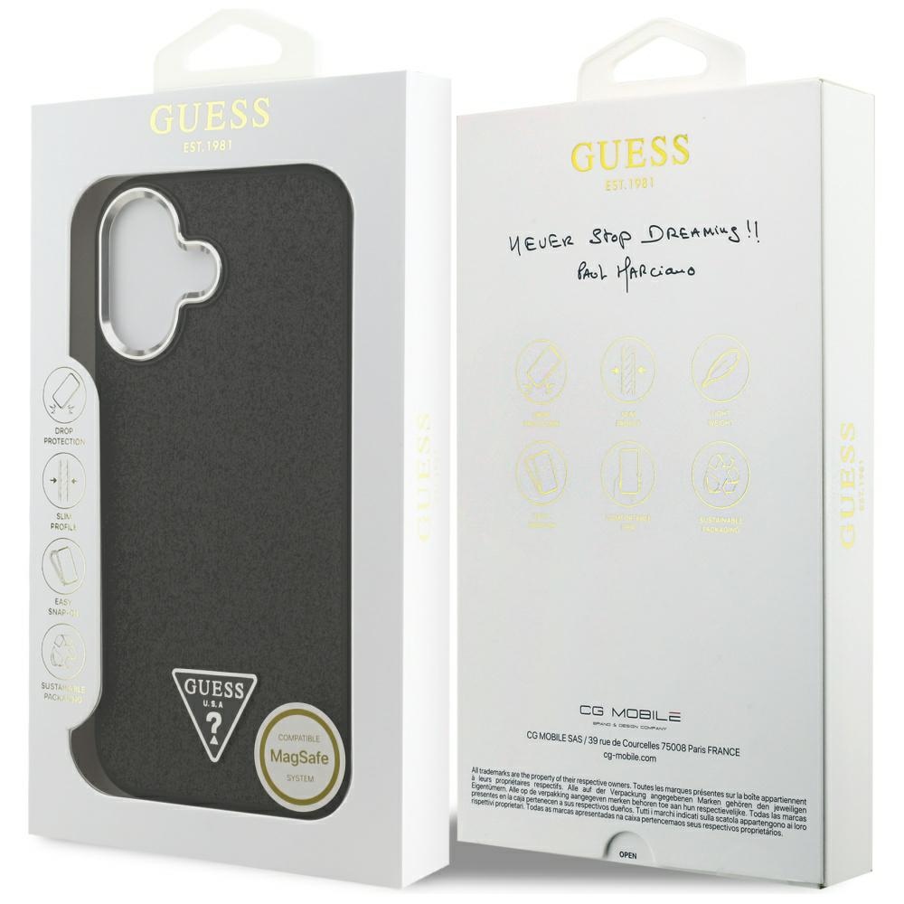 iTok webáruház - Guess Guess Glitter Triangle Logo MagSafe tok iPhone 17-hez (fekete) 8 Guess Glitter Triangle Logo MagSafe Case for iPhone 17 (fekete)