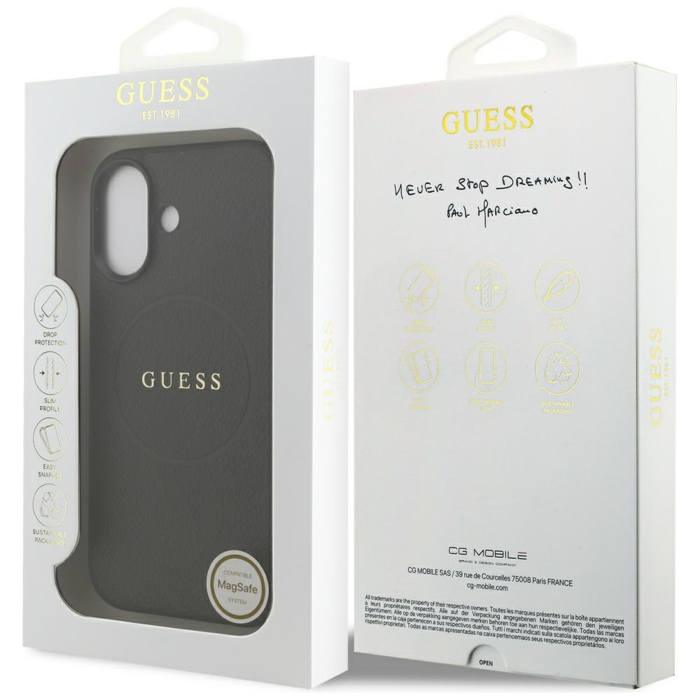iTok webáruház - Guess Guess Grained Ring MagSafe tok iPhone 17 (fekete) 8 Guess Grained Ring MagSafe case for iPhone 17 (fekete)
