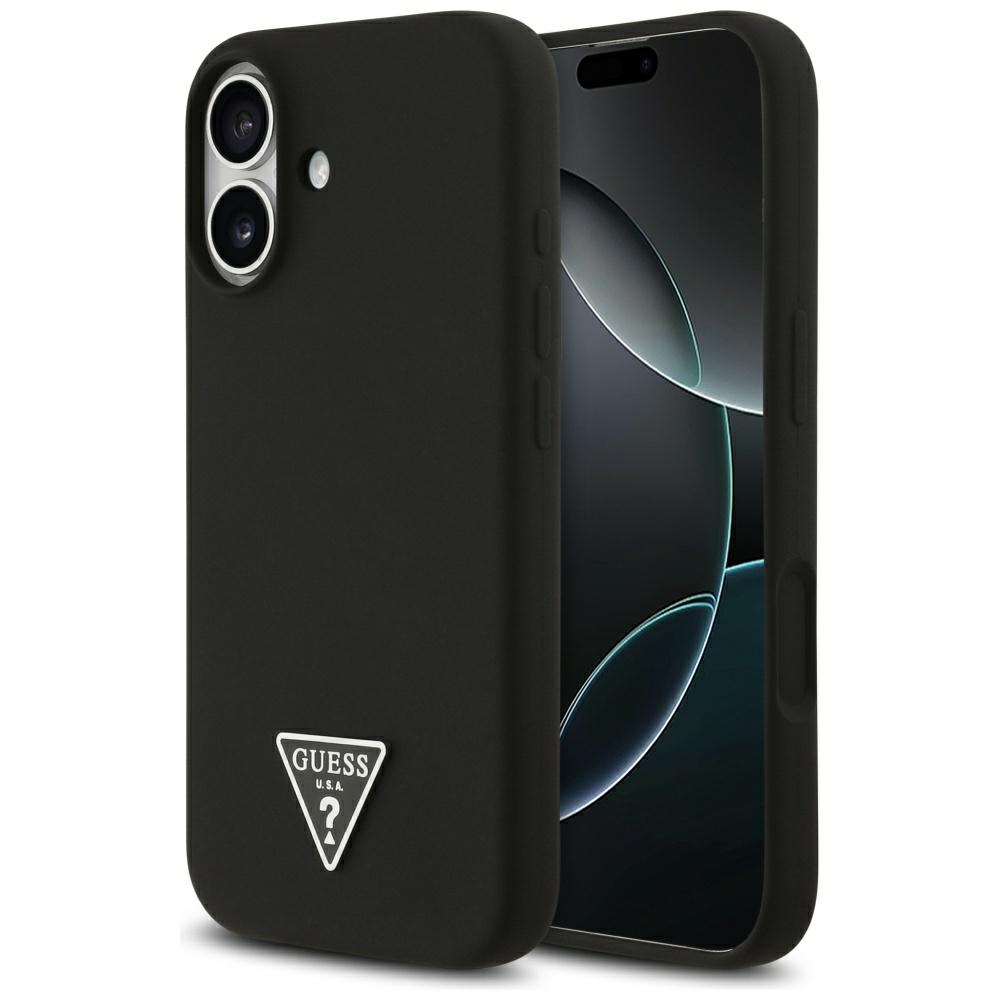 iTok webáruház - Guess Guess Silicone Triangle Logo MagSafe tok iPhone 17-hez (fekete) 1 Guess Silicone Triangle Logo MagSafe Case for iPhone 17 (fekete)