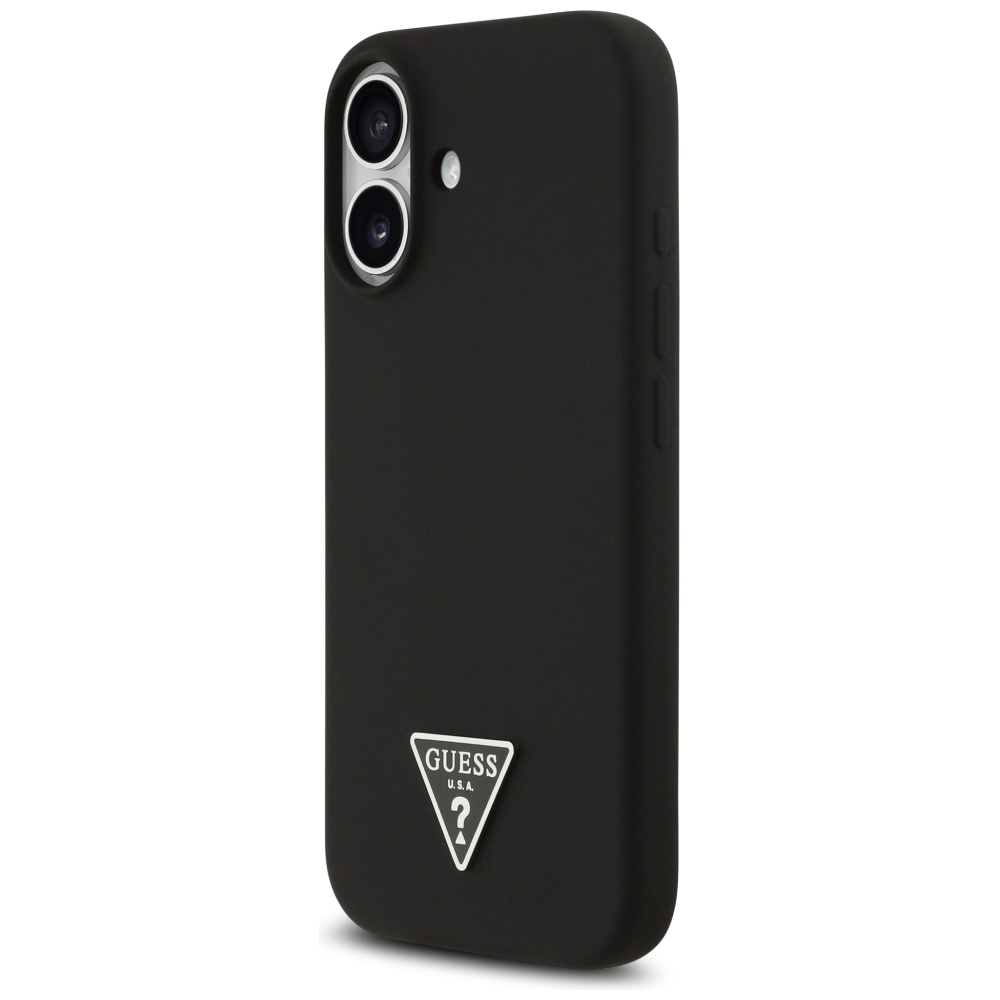 iTok webáruház - Guess Guess Silicone Triangle Logo MagSafe tok iPhone 17-hez (fekete) 2 Guess Silicone Triangle Logo MagSafe Case for iPhone 17 (fekete)