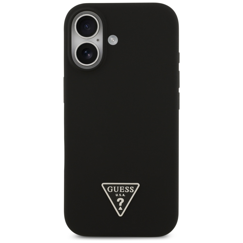 iTok webáruház - Guess Guess Silicone Triangle Logo MagSafe tok iPhone 17-hez (fekete) 3 Guess Silicone Triangle Logo MagSafe Case for iPhone 17 (fekete)