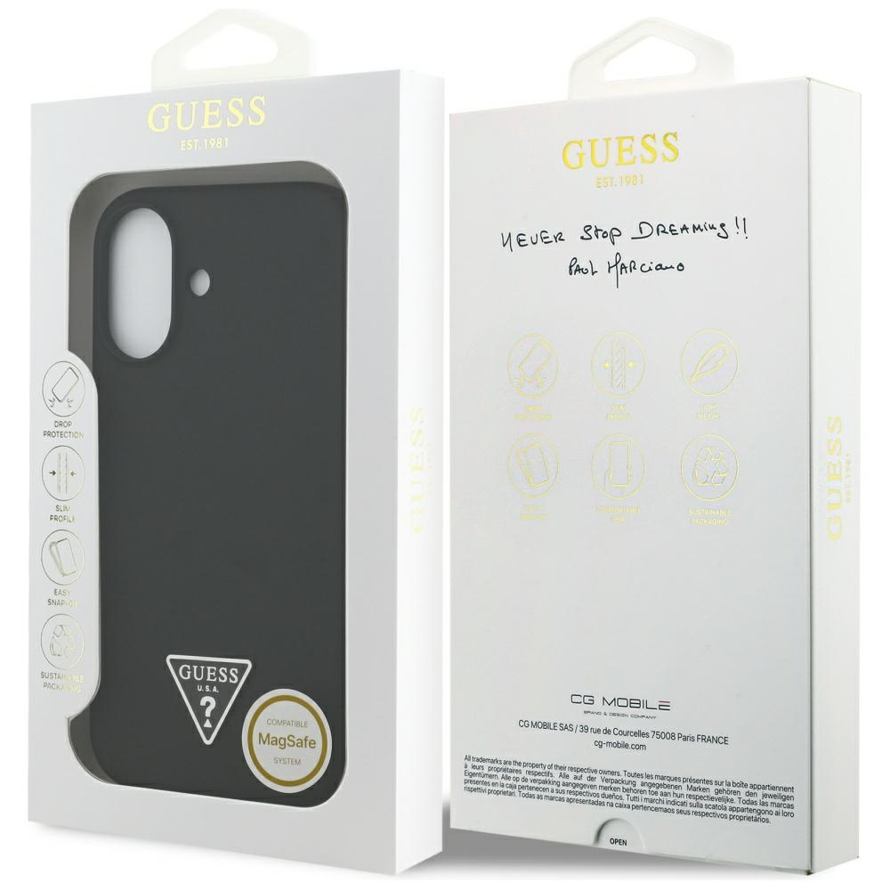iTok webáruház - Guess Guess Silicone Triangle Logo MagSafe tok iPhone 17-hez (fekete) 8 Guess Silicone Triangle Logo MagSafe Case for iPhone 17 (fekete)