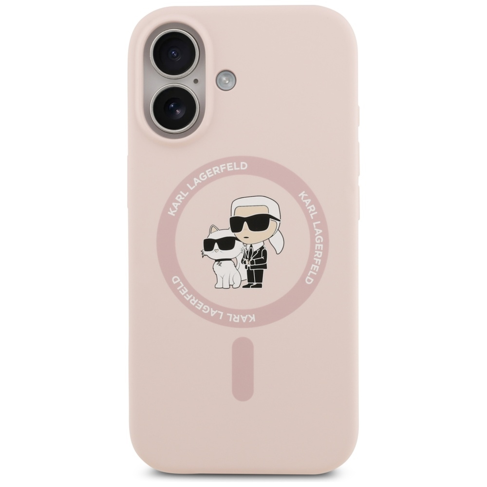 iTok webáruház - Karl Lagerfeld Karl Lagerfeld Silicone Karl&Choupette MagSafe tok iPhone 17-hez (rózsaszín) 3 Karl Lagerfeld Silicone Karl&Choupette Ring MagSafe Case for iPhone 17 (rózsaszín)