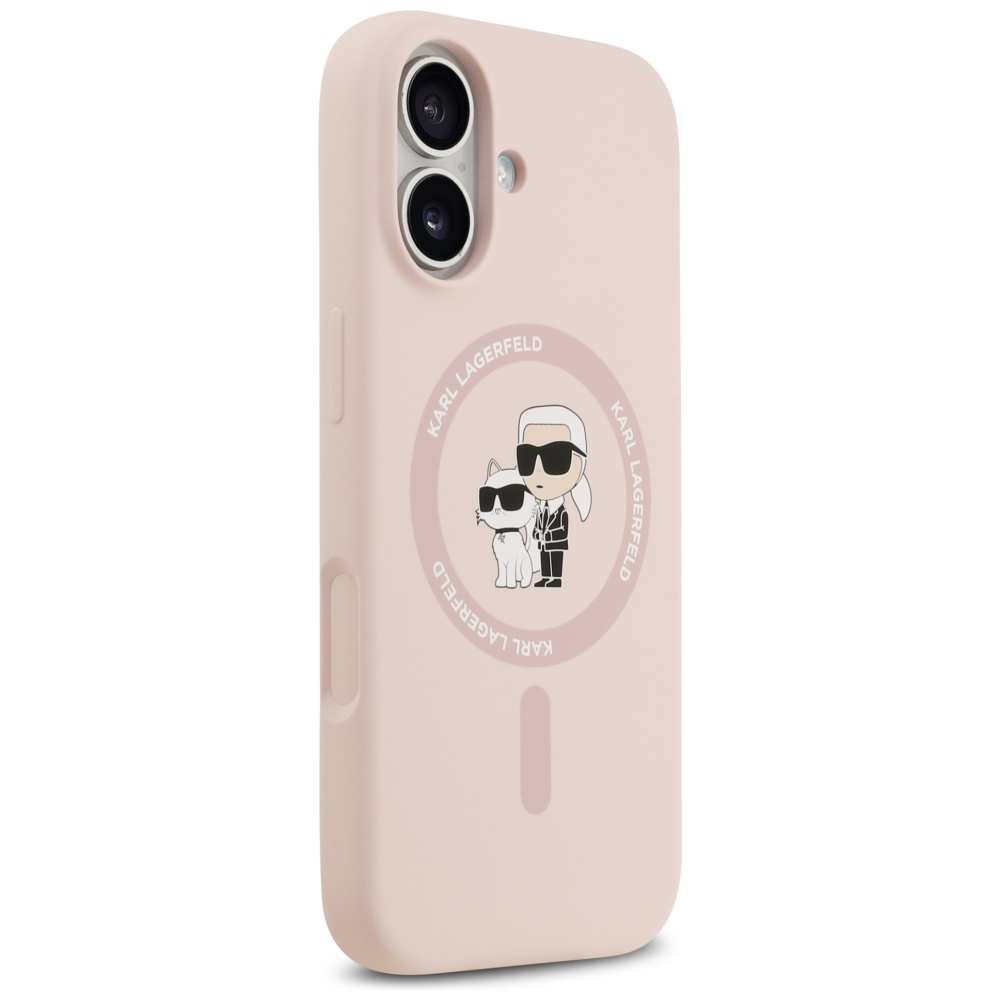 iTok webáruház - Karl Lagerfeld Karl Lagerfeld Silicone Karl&Choupette MagSafe tok iPhone 17-hez (rózsaszín) 4 Karl Lagerfeld Silicone Karl&Choupette Ring MagSafe Case for iPhone 17 (rózsaszín)