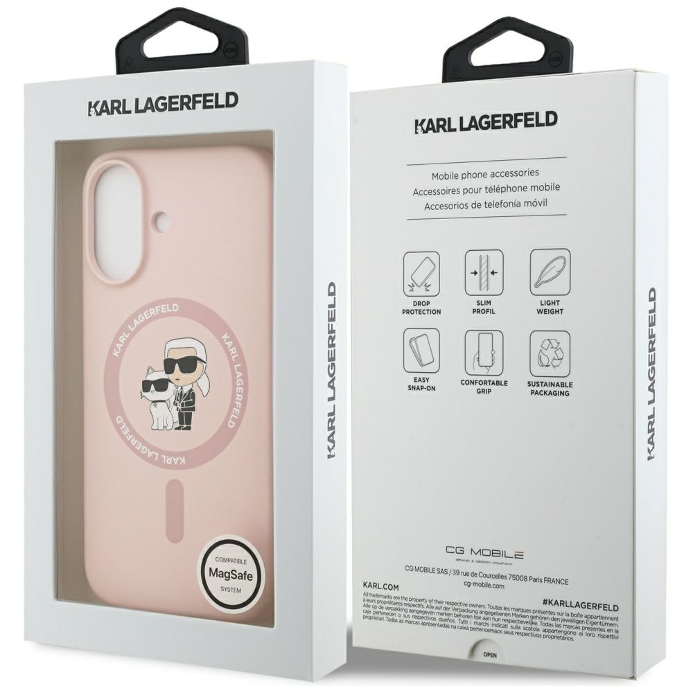 iTok webáruház - Karl Lagerfeld Karl Lagerfeld Silicone Karl&Choupette MagSafe tok iPhone 17-hez (rózsaszín) 8 Karl Lagerfeld Silicone Karl&Choupette Ring MagSafe Case for iPhone 17 (rózsaszín)