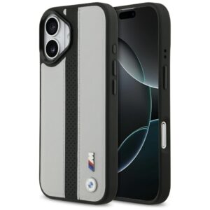BMW M Perforated Stripe Logo MagSafe tok iPhone 17-hez (szürke)