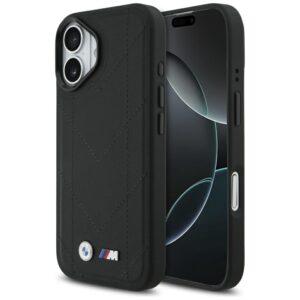 BMW M Quilted Logo MagSafe tok iPhone 17-hez (fekete)