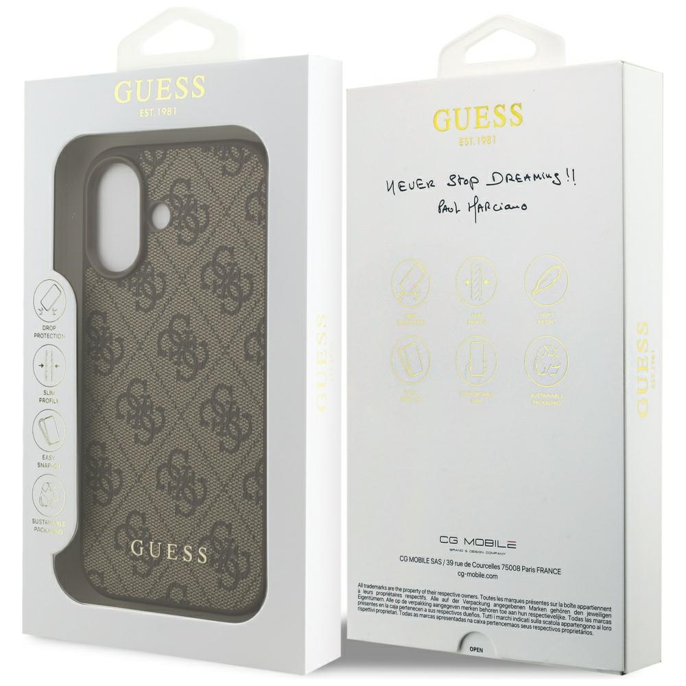 iTok webáruház - Guess Guess 4G Classic tok iPhone 17-hez (barna) 8 Guess 4G Classic Case for iPhone 17 (barna)