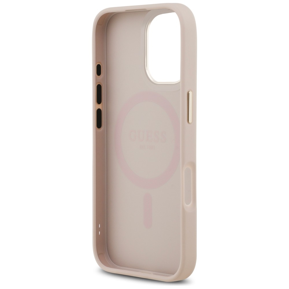 iTok webáruház - Guess Guess 4G PU Classic Logo MagSafe tok iPhone 17-hez (rózsaszín) 7 Guess 4G PU Classic Logo MagSafe Case for iPhone 17 (rózsaszín)
