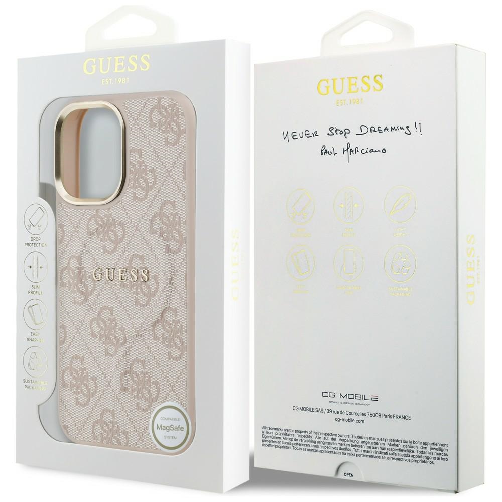 iTok webáruház - Guess Guess 4G PU Classic Logo MagSafe tok iPhone 17-hez (rózsaszín) 8 Guess 4G PU Classic Logo MagSafe Case for iPhone 17 (rózsaszín)