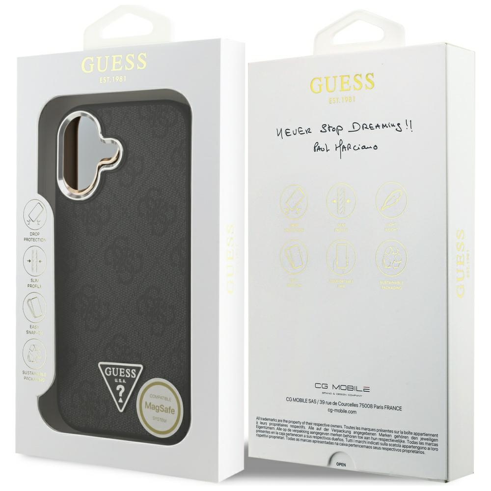 iTok webáruház - Guess Guess 4G Triangle Logo MagSafe tok iPhone 17-hez (fekete) 8 Guess 4G Triangle Logo MagSafe case for iPhone 17 (fekete)