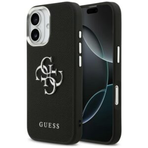 Guess Grained Big 4G Classic Logo tok iPhone 17-hez (fekete)