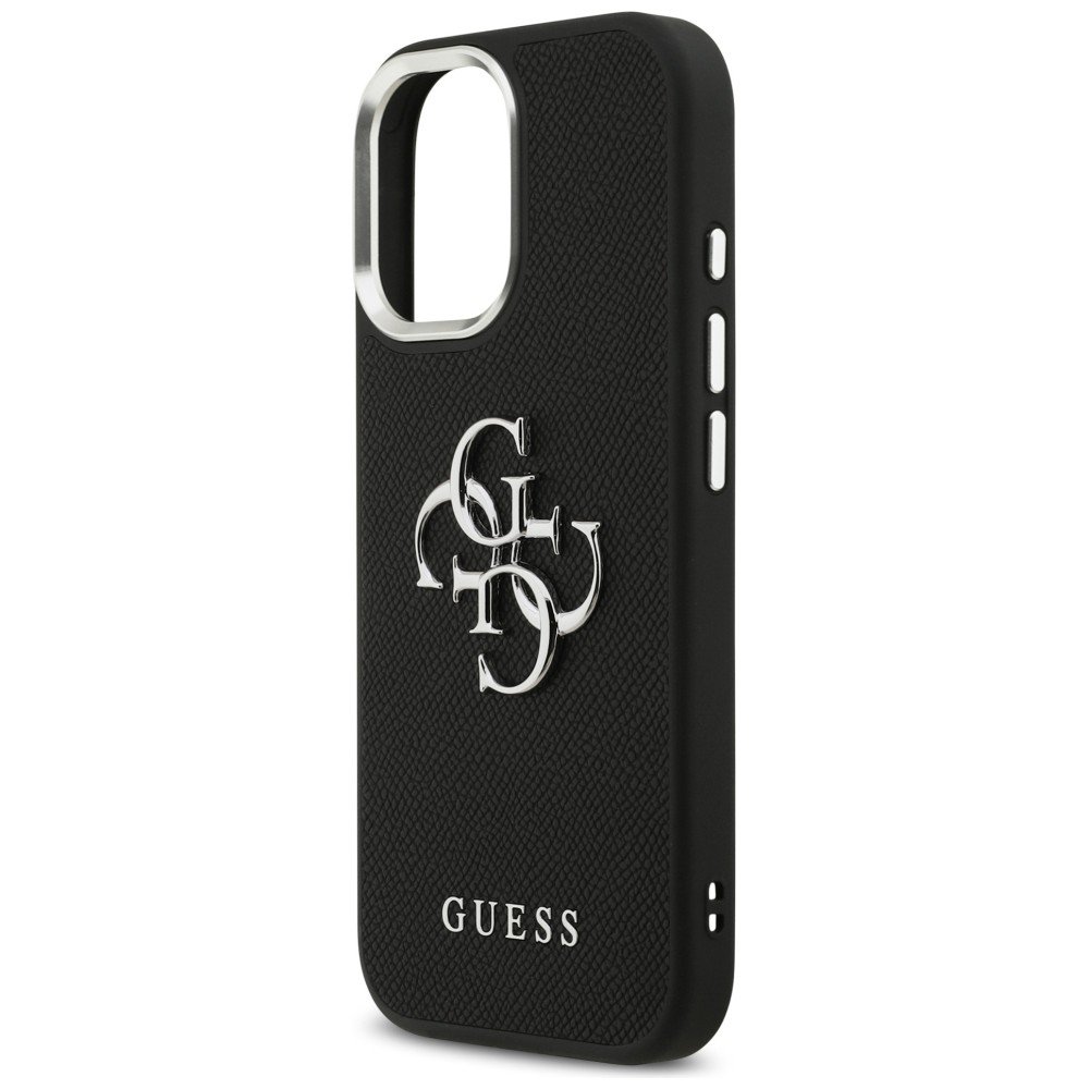 iTok webáruház - Guess Guess Grained Big 4G Classic Logo tok iPhone 17-hez (fekete) 6 Guess Grained Big 4G Classic Logo case for iPhone 17 (fekete)