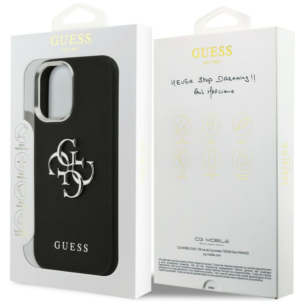 iTok webáruház - Guess Guess Grained Big 4G Classic Logo tok iPhone 17-hez (fekete) 8 Guess Grained Big 4G Classic Logo case for iPhone 17 (fekete)