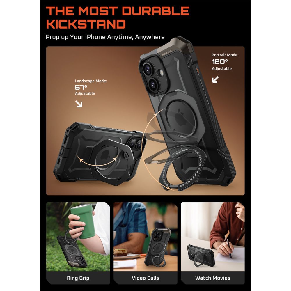 iTok webáruház - Supcase Supcase UB Grip Mag MagSafe tok iPhone 17-hez (fekete) 3 Supcase UB Grip Mag MagSafe Case for iPhone 17 (fekete)