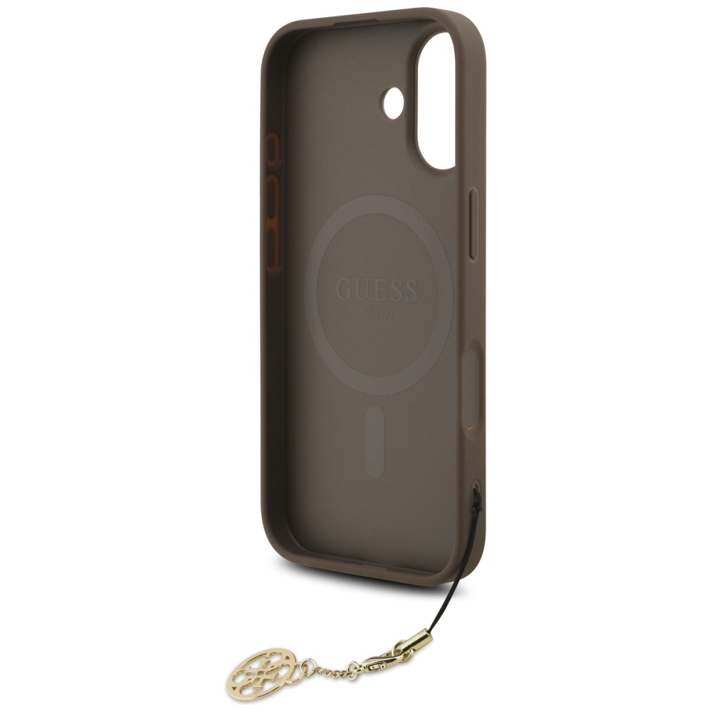 iTok webáruház - Guess Guess 4G Charms Collection MagSafe tok iPhone 17-hez (barna) 6 Guess 4G Charms Collection MagSafe case for iPhone 17 (barna)