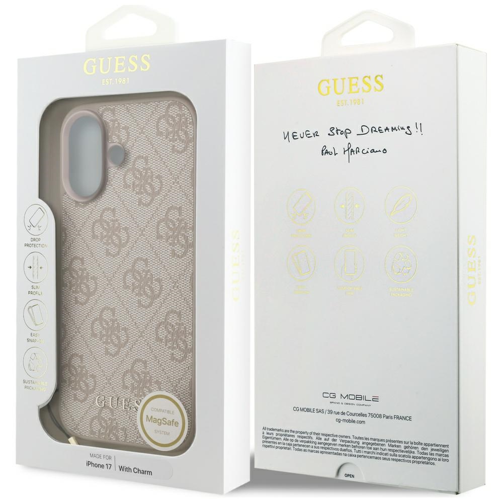 iTok webáruház - Guess Guess 4G Charms Collection MagSafe tok iPhone 17 készülékhez (rózsaszín) 7 Guess 4G Charms Collection MagSafe Case for iPhone 17 (rózsaszín)