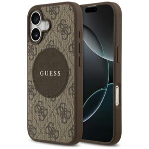 Guess 4G Circle Classic Logo MagSafe tok iPhone 17-hez (barna)
