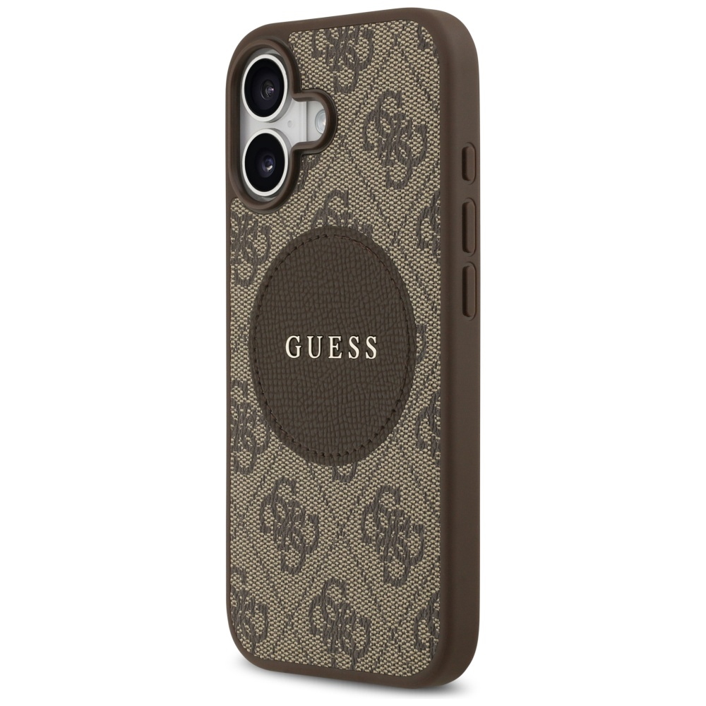 iTok webáruház - Guess Guess 4G Circle Classic Logo MagSafe tok iPhone 17-hez (barna) 2 Guess 4G Circle Classic Logo MagSafe case for iPhone 17 (barna)