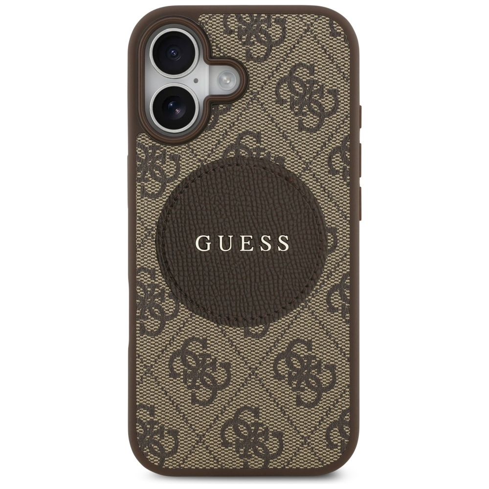 iTok webáruház - Guess Guess 4G Circle Classic Logo MagSafe tok iPhone 17-hez (barna) 3 Guess 4G Circle Classic Logo MagSafe case for iPhone 17 (barna)