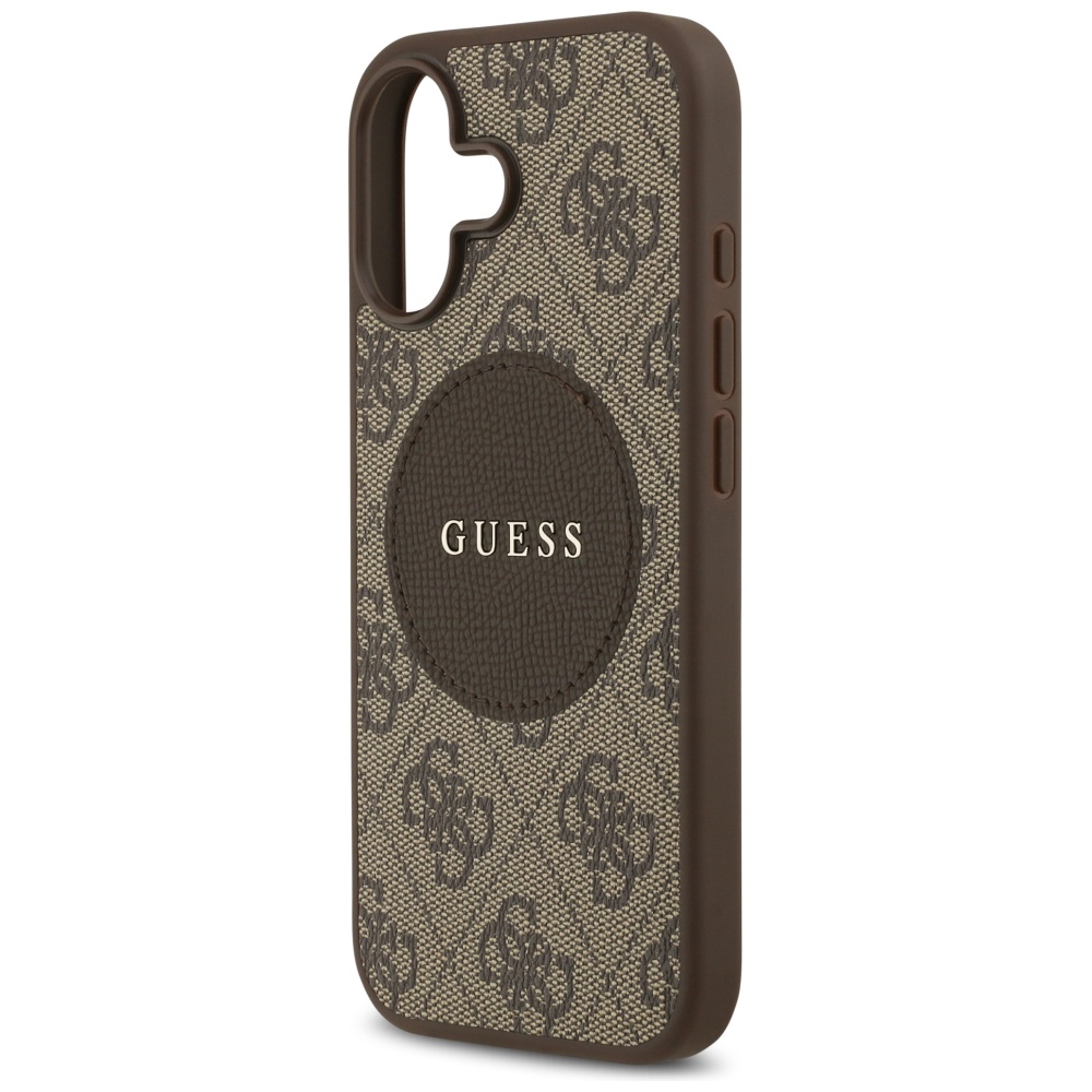 iTok webáruház - Guess Guess 4G Circle Classic Logo MagSafe tok iPhone 17-hez (barna) 6 Guess 4G Circle Classic Logo MagSafe case for iPhone 17 (barna)