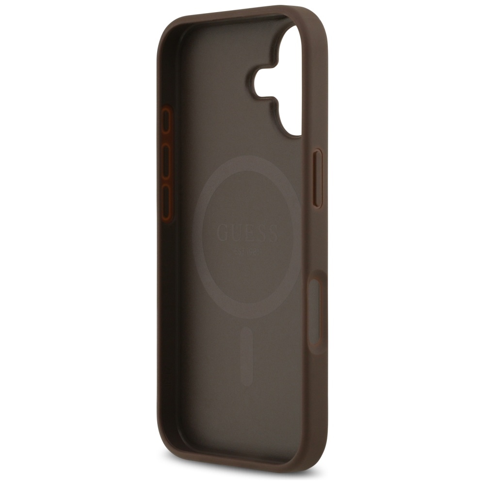 iTok webáruház - Guess Guess 4G Circle Classic Logo MagSafe tok iPhone 17-hez (barna) 7 Guess 4G Circle Classic Logo MagSafe case for iPhone 17 (barna)