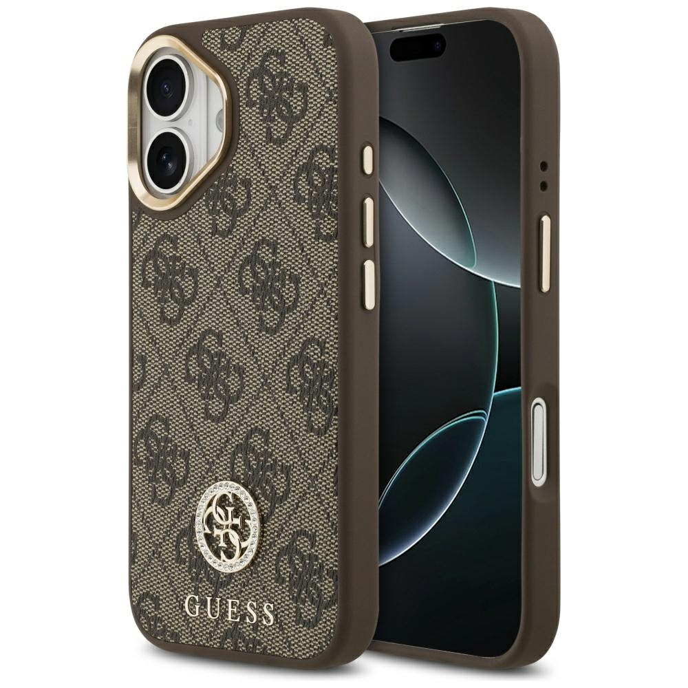iTok webáruház - Guess Guess 4G Strass Logo MagSafe tok iPhone 17-hez (barna) 1 Guess 4G Strass Logo MagSafe case for iPhone 17 (barna)