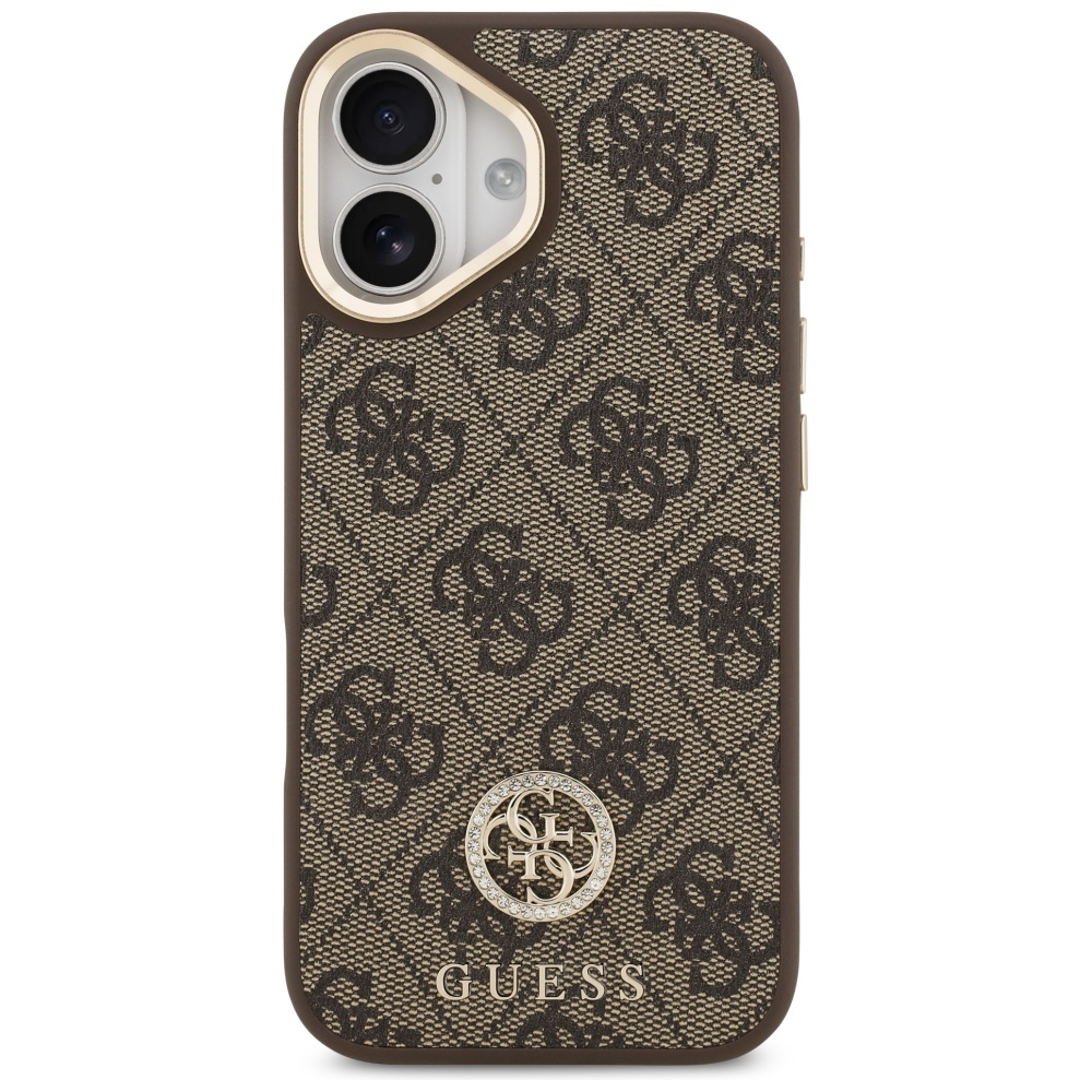 iTok webáruház - Guess Guess 4G Strass Logo MagSafe tok iPhone 17-hez (barna) 3 Guess 4G Strass Logo MagSafe case for iPhone 17 (barna)