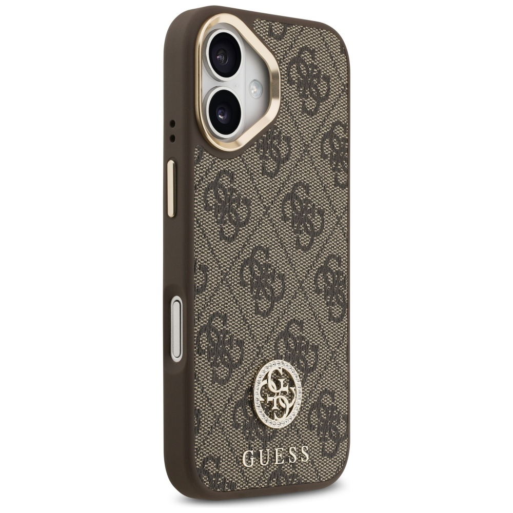 iTok webáruház - Guess Guess 4G Strass Logo MagSafe tok iPhone 17-hez (barna) 4 Guess 4G Strass Logo MagSafe case for iPhone 17 (barna)