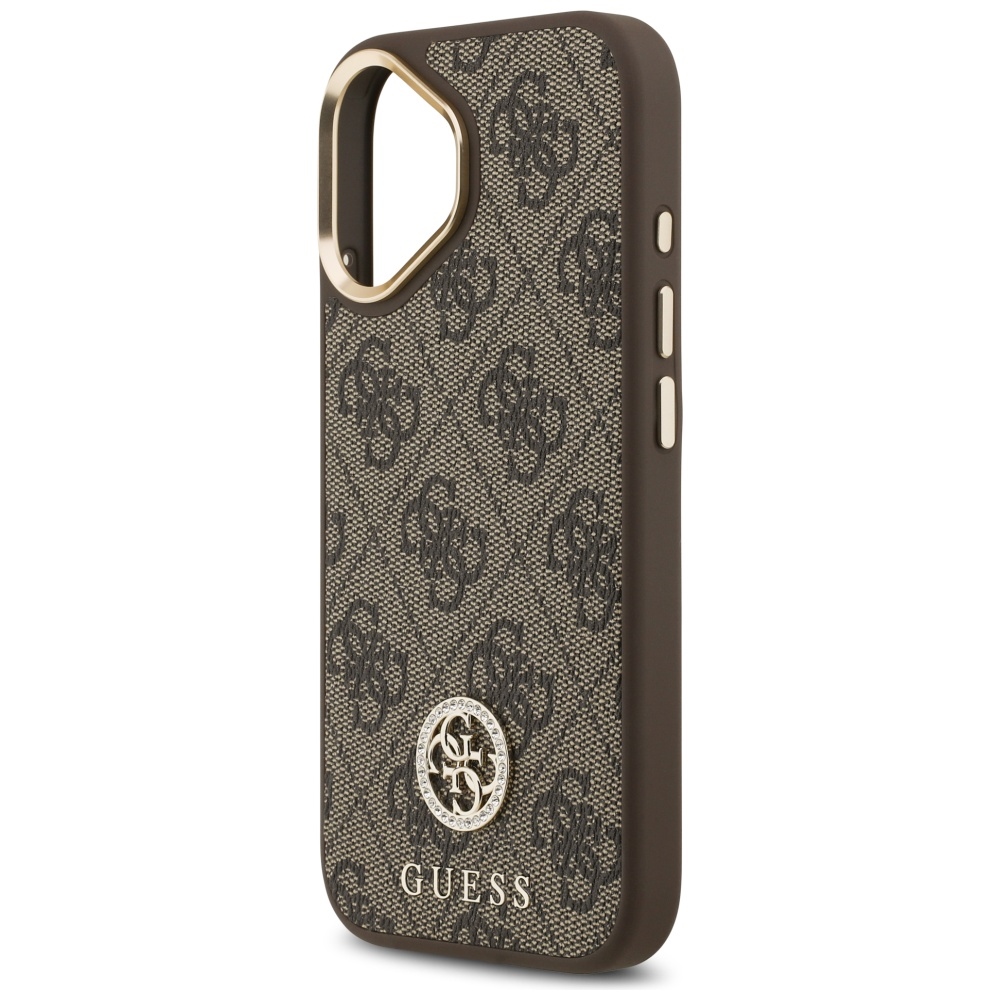iTok webáruház - Guess Guess 4G Strass Logo MagSafe tok iPhone 17-hez (barna) 6 Guess 4G Strass Logo MagSafe case for iPhone 17 (barna)