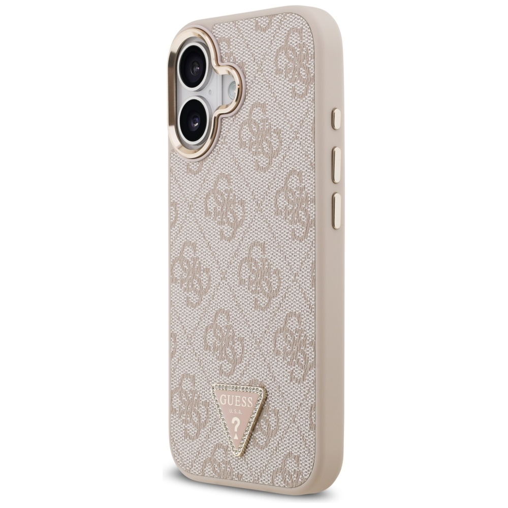 iTok webáruház - Guess Guess 4G Triangle Logo MagSafe tok iPhone 17-hez (rozéarany) 2 Guess 4G Triangle Logo MagSafe Case for iPhone 17 (rozéarany)