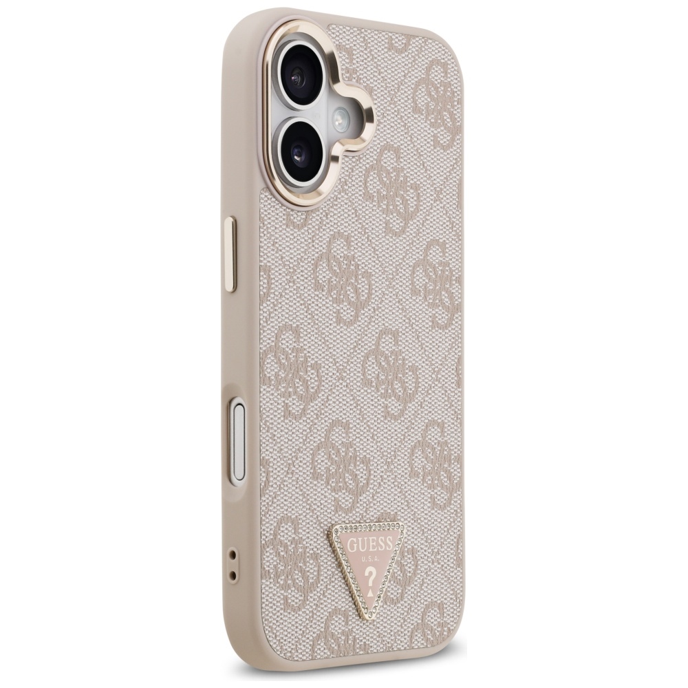 iTok webáruház - Guess Guess 4G Triangle Logo MagSafe tok iPhone 17-hez (rozéarany) 4 Guess 4G Triangle Logo MagSafe Case for iPhone 17 (rozéarany)