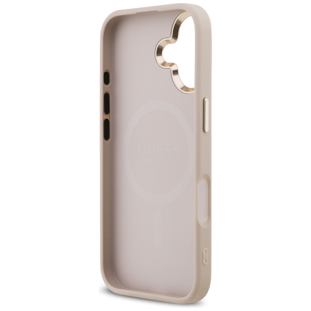 iTok webáruház - Guess Guess 4G Triangle Logo MagSafe tok iPhone 17-hez (rozéarany) 7 Guess 4G Triangle Logo MagSafe Case for iPhone 17 (rozéarany)