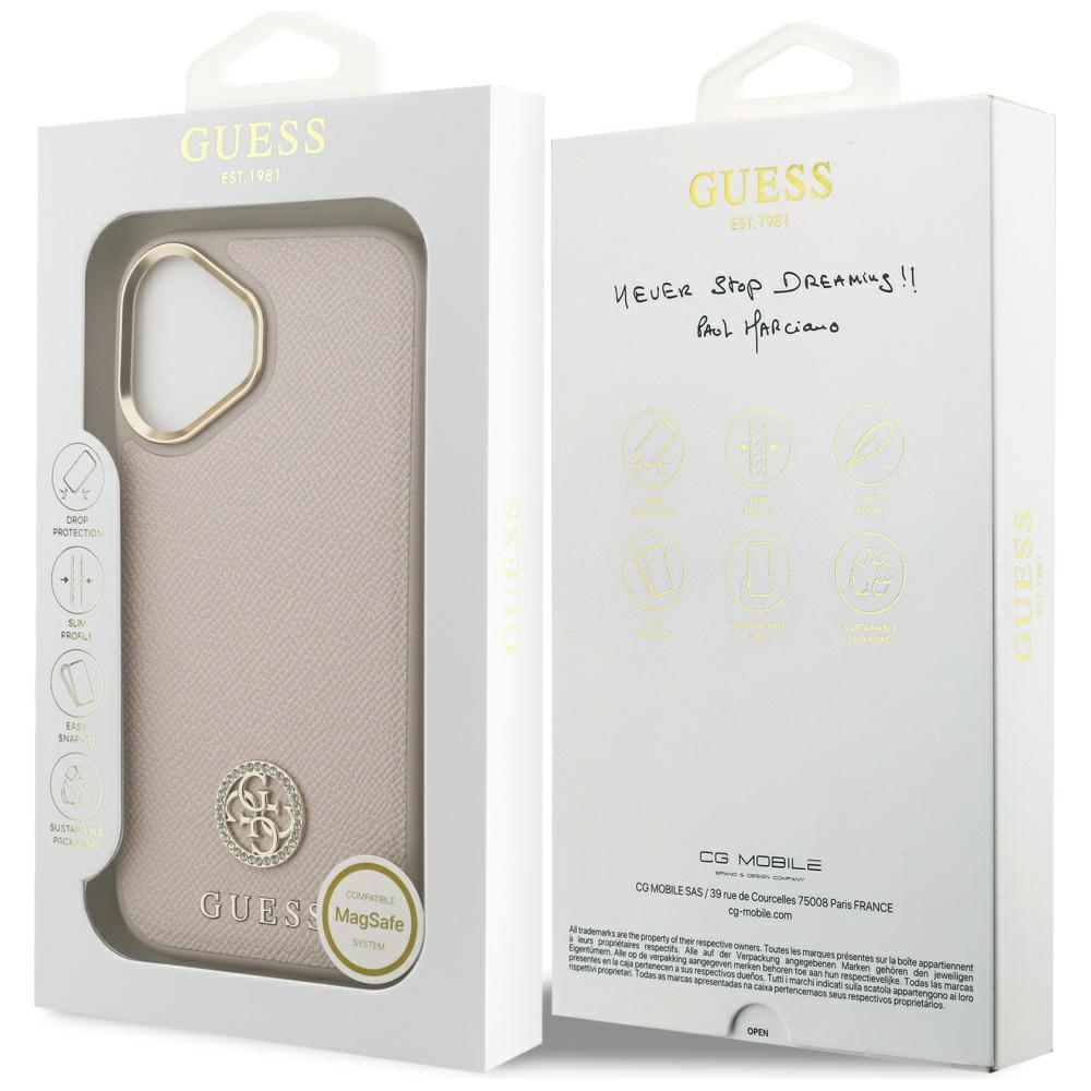 iTok webáruház - Guess Guess Grained Strass Logo MagSafe tok iPhone 17 (rózsaszín) 8 Guess Grained Strass Logo MagSafe case for iPhone 17 (rózsaszín)