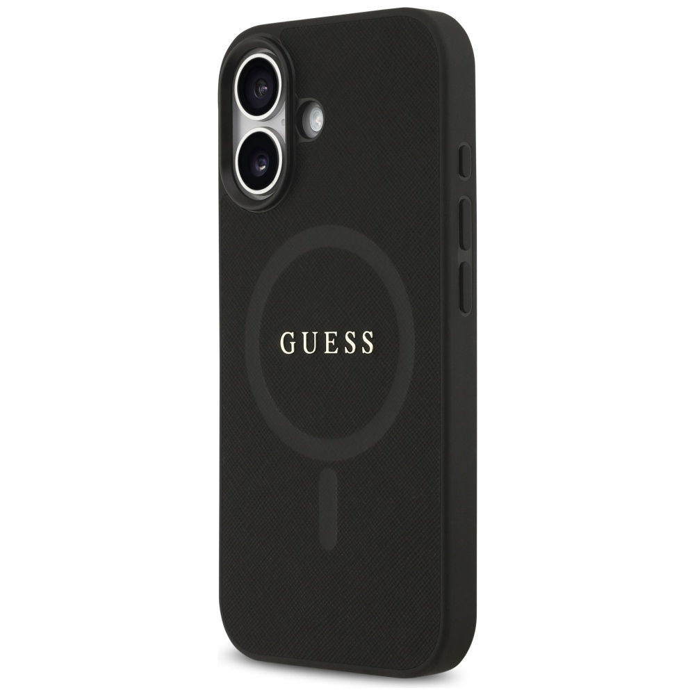 iTok webáruház - Guess Guess Saffiano Classic Logo MagSafe tok iPhone 17-hez (fekete) 2 Guess Saffiano Classic Logo MagSafe case for iPhone 17 (fekete)