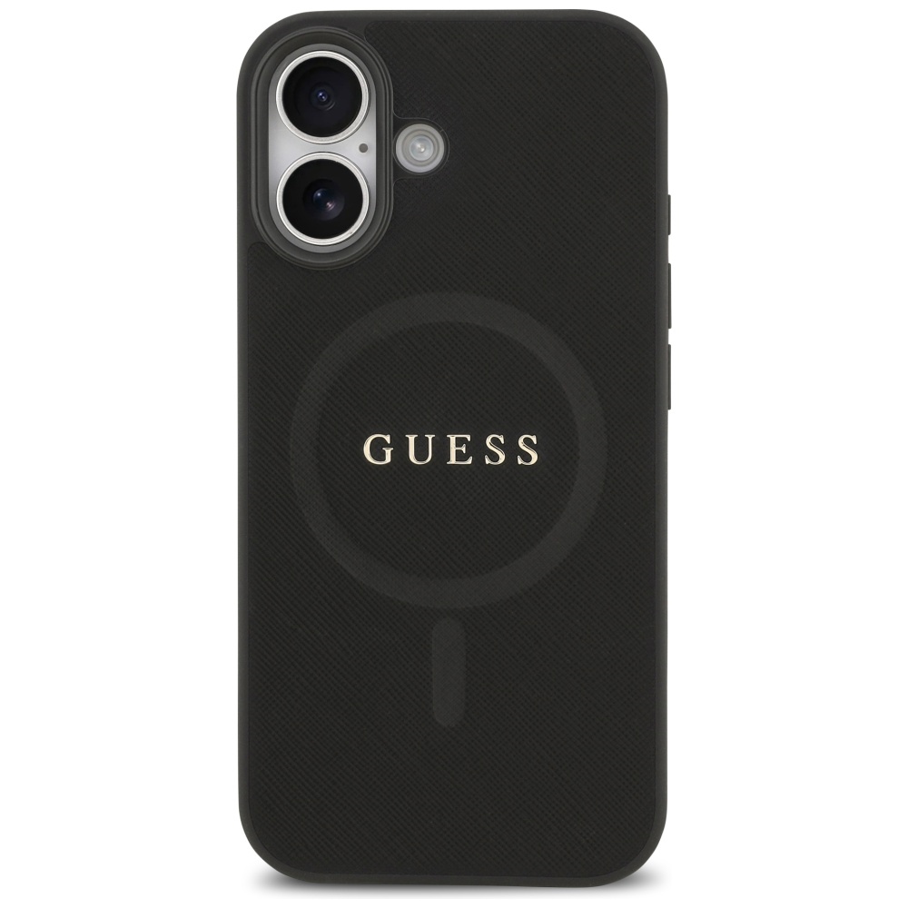 iTok webáruház - Guess Guess Saffiano Classic Logo MagSafe tok iPhone 17-hez (fekete) 3 Guess Saffiano Classic Logo MagSafe case for iPhone 17 (fekete)