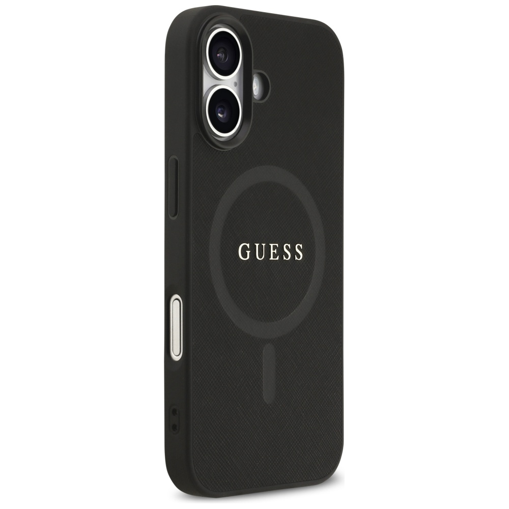 iTok webáruház - Guess Guess Saffiano Classic Logo MagSafe tok iPhone 17-hez (fekete) 4 Guess Saffiano Classic Logo MagSafe case for iPhone 17 (fekete)