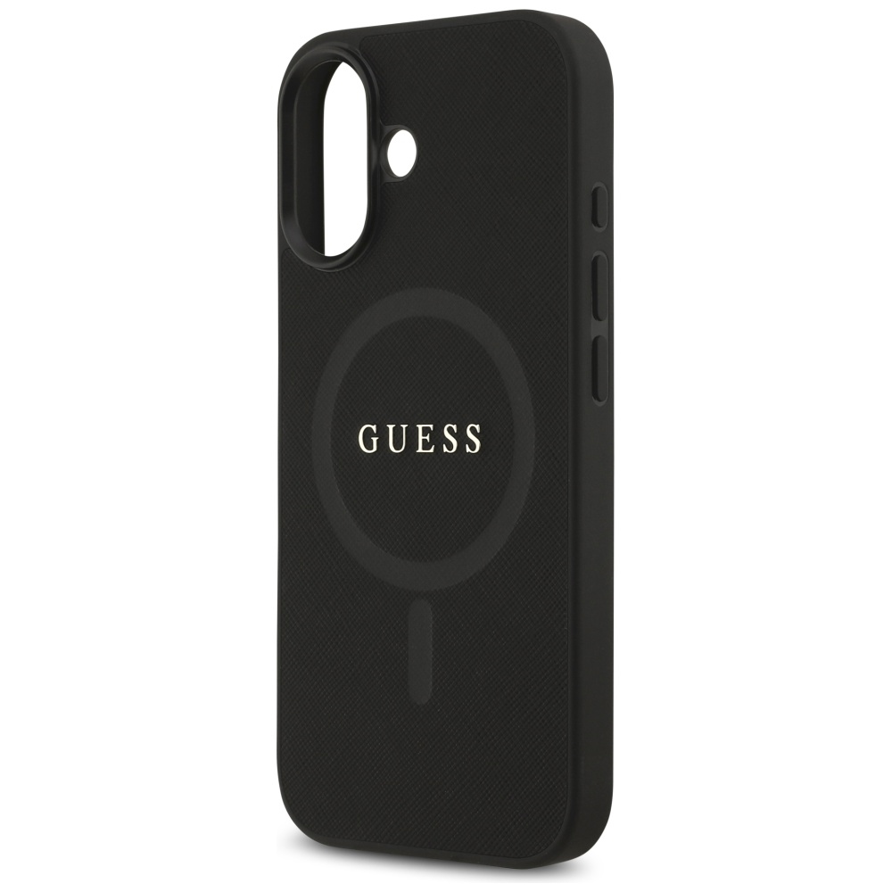 iTok webáruház - Guess Guess Saffiano Classic Logo MagSafe tok iPhone 17-hez (fekete) 6 Guess Saffiano Classic Logo MagSafe case for iPhone 17 (fekete)