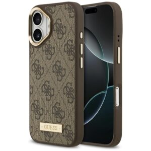 Guess 4G Logo Plate MagSafe tok iPhone 17-hez (barna)