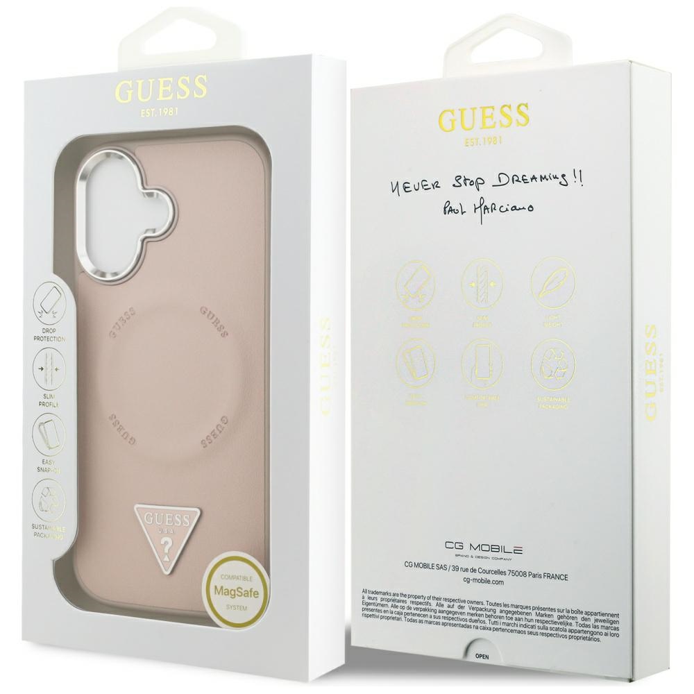 iTok webáruház - Guess Guess Triangle Logo MagSafe tok iPhone 17-hez (rózsaszín) 8 Guess Triangle Logo MagSafe case for iPhone 17 (rózsaszín)