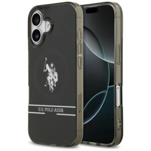 US Polo DH and Bottom Stripe Logo MagSafe iPhone 17 tok (fekete)