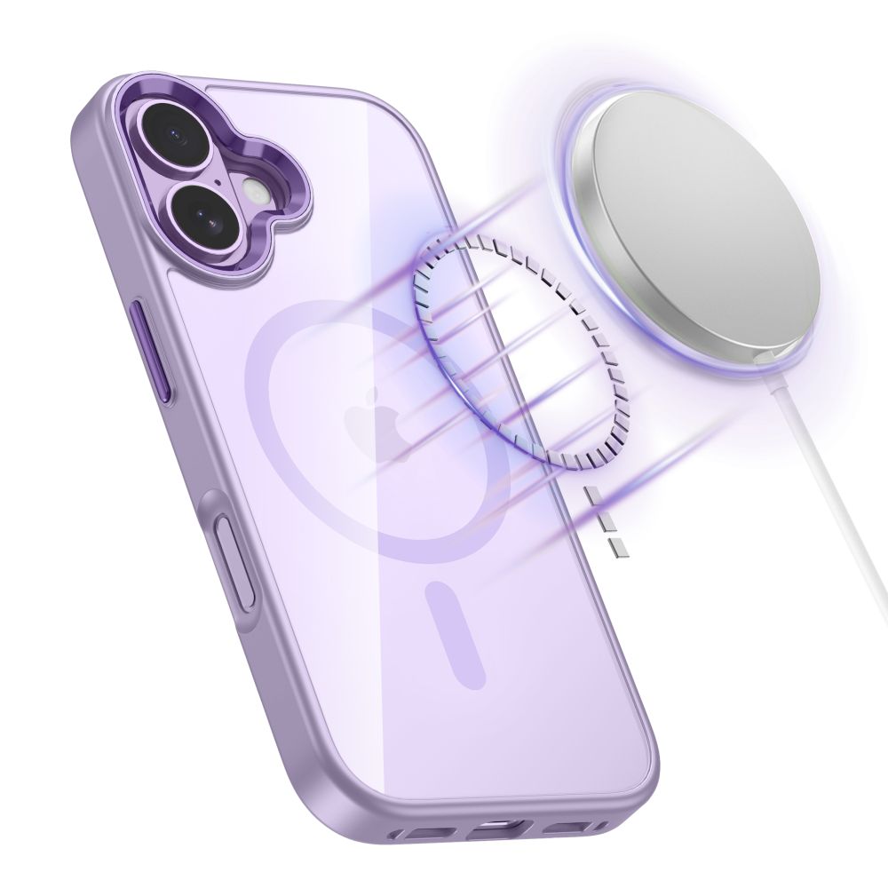iTok webáruház - Tech-Protect Tech-Protect MagMat MagSafe tok iPhone 17 készülékhez (átlátszó lila) 4 Tech-Protect MagMat MagSafe Case for iPhone 17 (átlátszó lila)