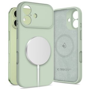 Tech-Protect szilikon MagSafe tok iPhone 17-hez (zöld)