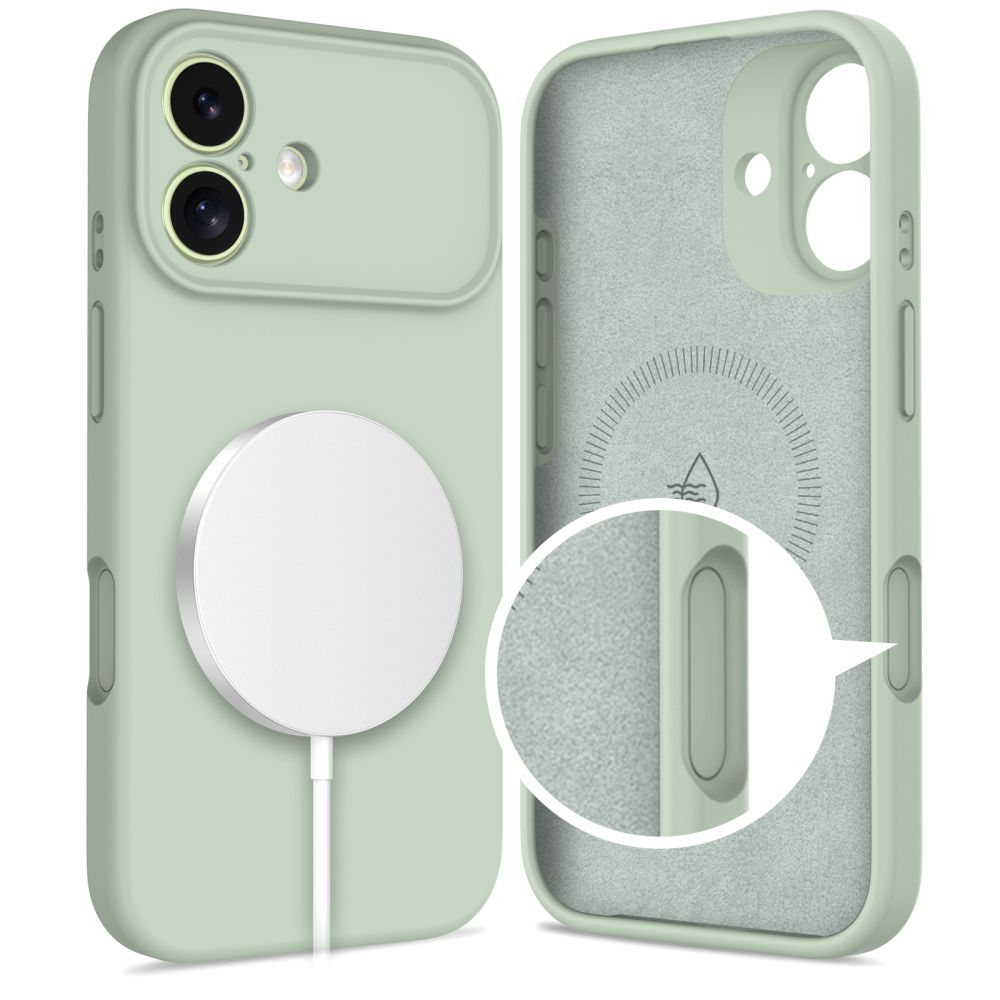 iTok webáruház - Tech-Protect Tech-Protect szilikon MagSafe tok iPhone 17-hez (zöld) 2 Tech-Protect Silicone MagSafe Case for iPhone 17 (zöld)