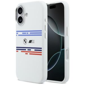 BMW M Silicon Horizontal Line MagSafe tok iPhone 17-hez (fehér)