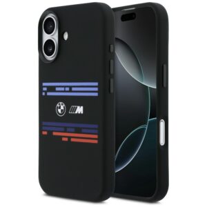 BMW M Silicon Horizontal Line MagSafe tok iPhone 17-hez (fekete)