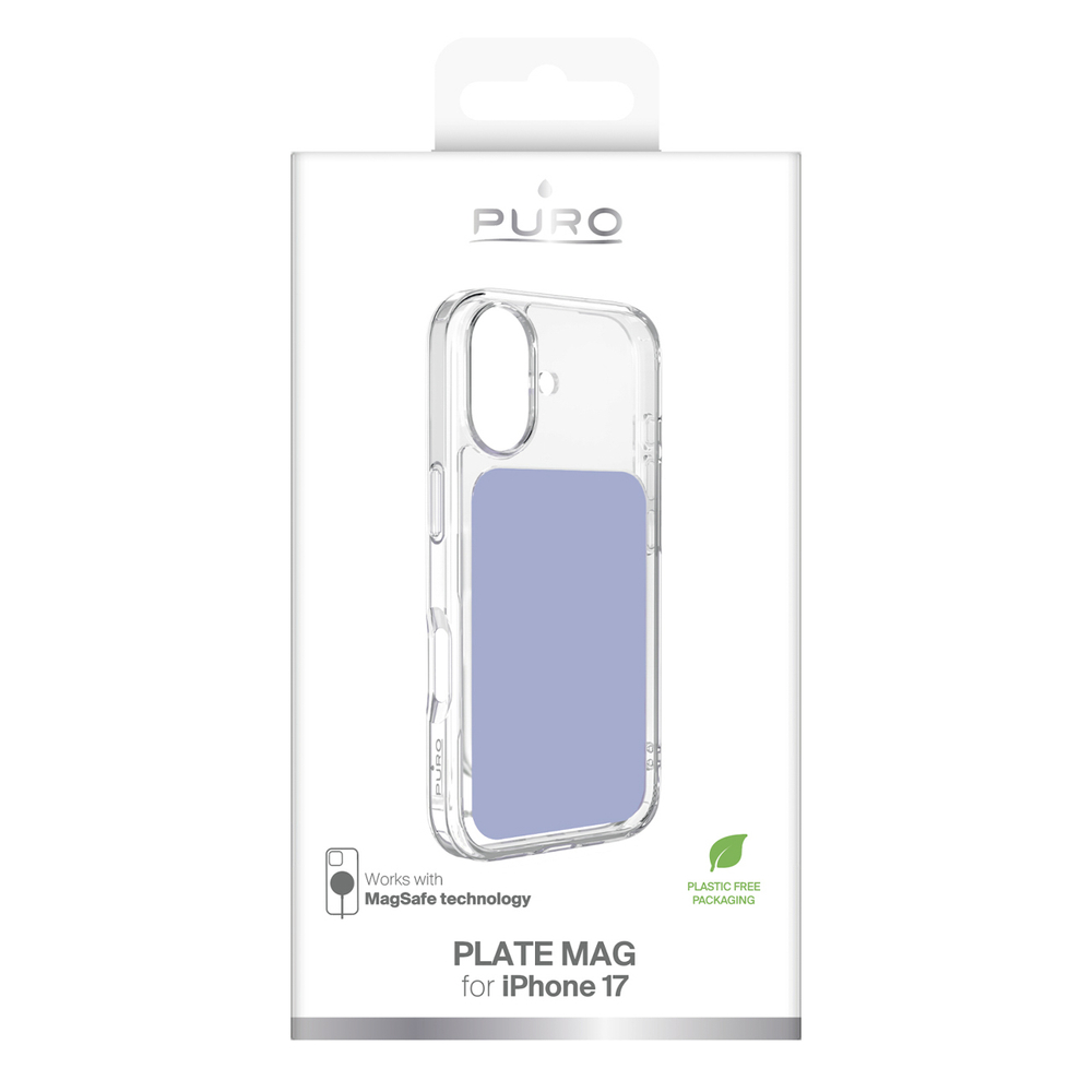 iTok webáruház - Puro Puro Plate Mag tok iPhone 17-hez, MagSafe-kompatibilis (lila) 2 Puro Plate Mag Case for iPhone 17 Compatible with MagSafe (lila)